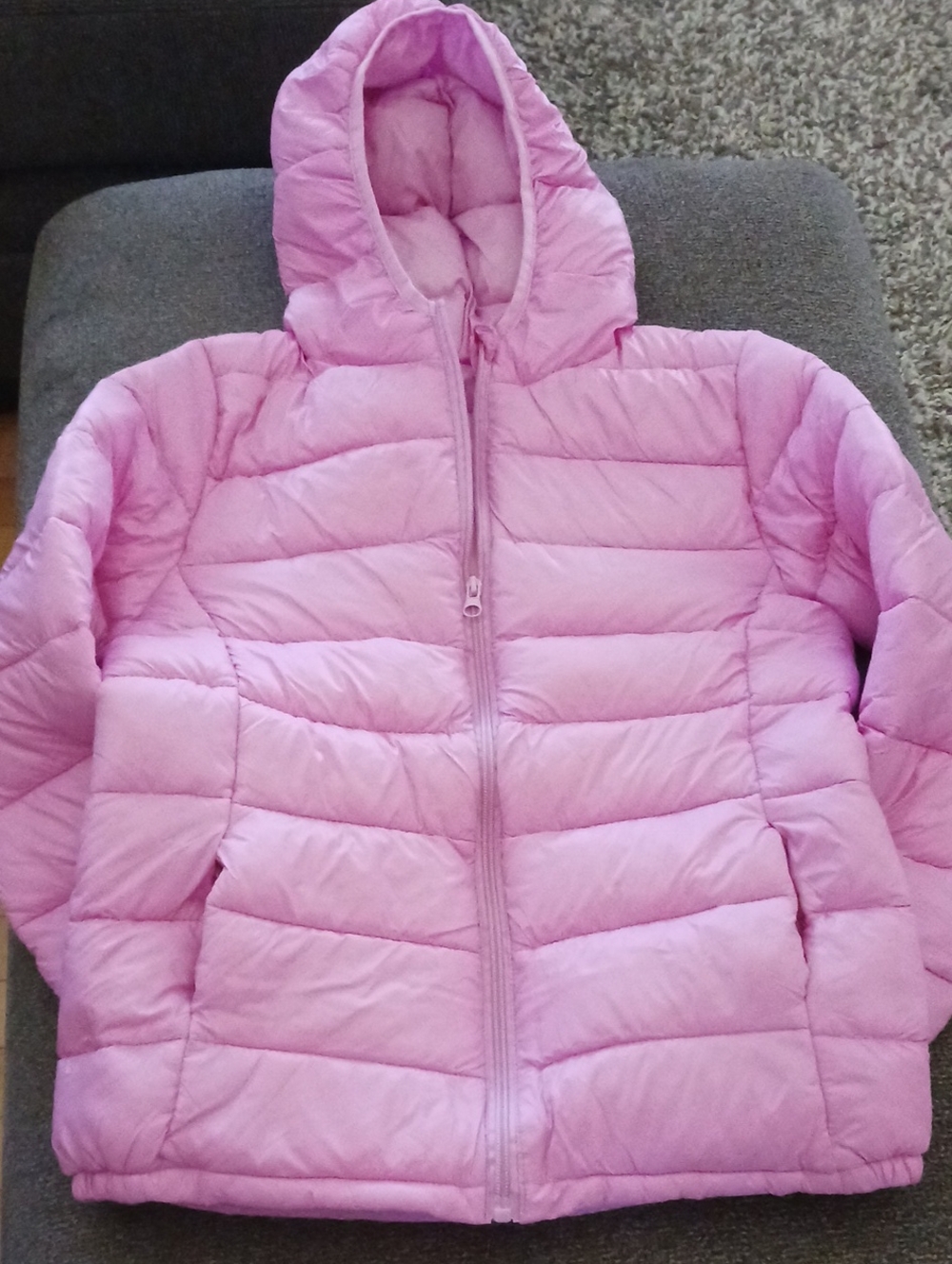 Girls' Lightweight Hooded Puffer Jacket - Pink